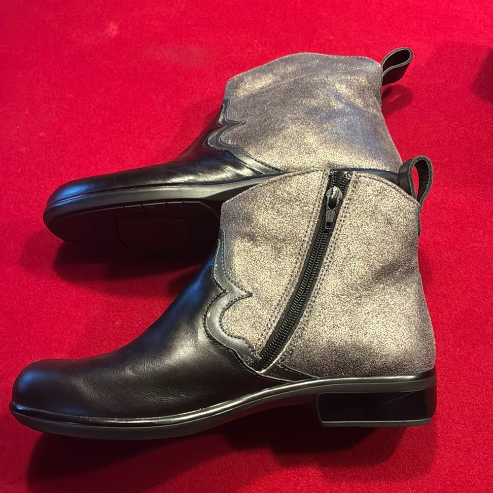 Naot Black and Silver Sirocco Ankle Boots